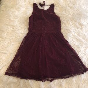 Size S Hollister Sheer Lace and Suede Dress
